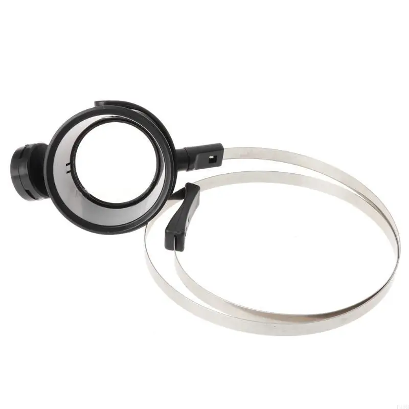 Portable 15X Loupe Lens Headband Glass Jeweler Watch Repair Magnifier with LED Eye Loupe Easy Wearing Glass