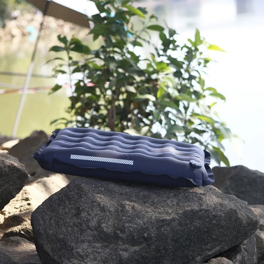 Thickened Inflatable Seat Cushion Lightweight Moisture-Proof Outdoor Seat Pad Reflective Strip Foldable Camping Mat