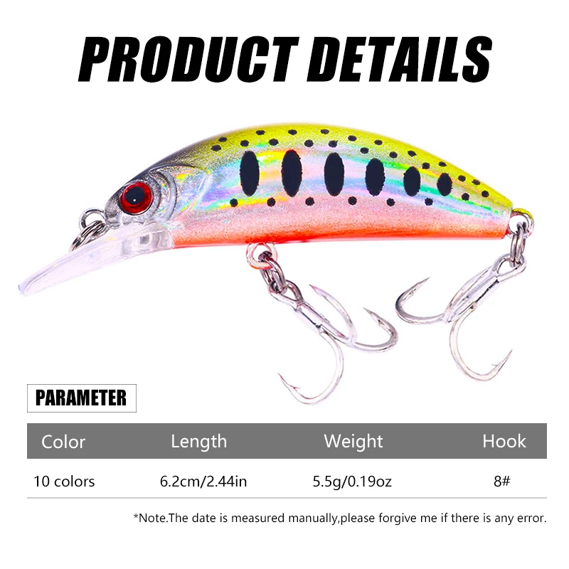 Mini Jerkbait Hundible 6cm para Perca – Señuelo Buceo Profundo - imagen 2