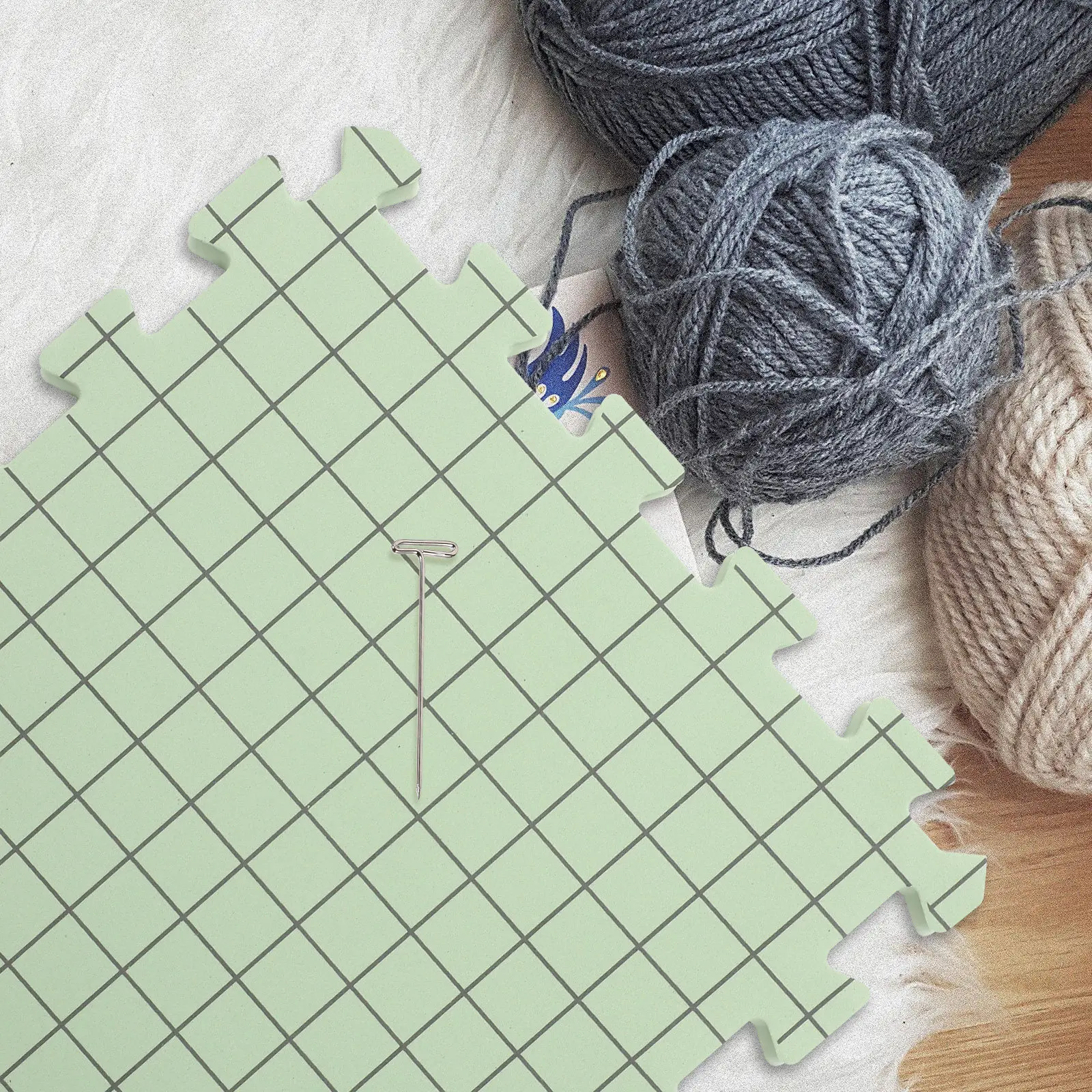 1Set Knitting Blocking Mat Crochet Blocking Board Foam Portable Lightweight Craft Surface for DIY Embroidery Crochet Knitting