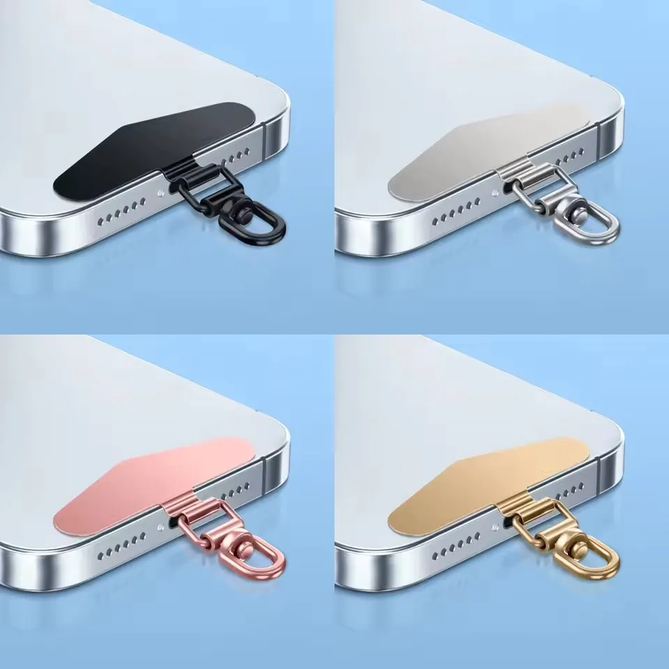 Universele roestvrijstalen mobiele telefoon Lanyard-patchpakking 360 graden draaibaar Afneembaar Anti-verloren metalen ketting Veiligheid Connect-kaart