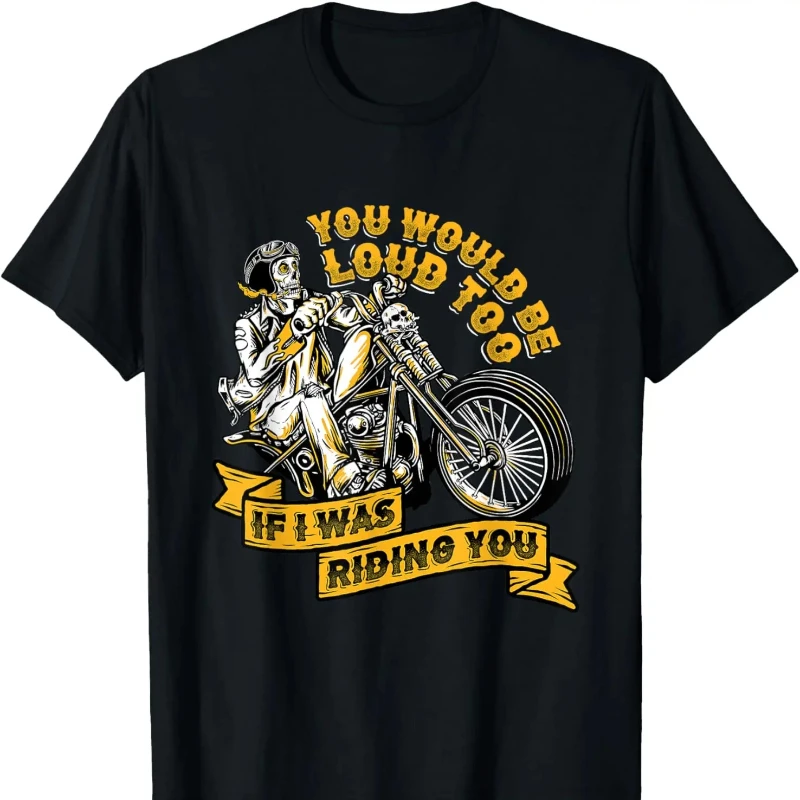 

Men's Cotton T-shirt Men Motorcycling Biker T-Shirt Black Vintage T Shirt Streetwear XS-3XL Regular Short Sleeve Street Fashion