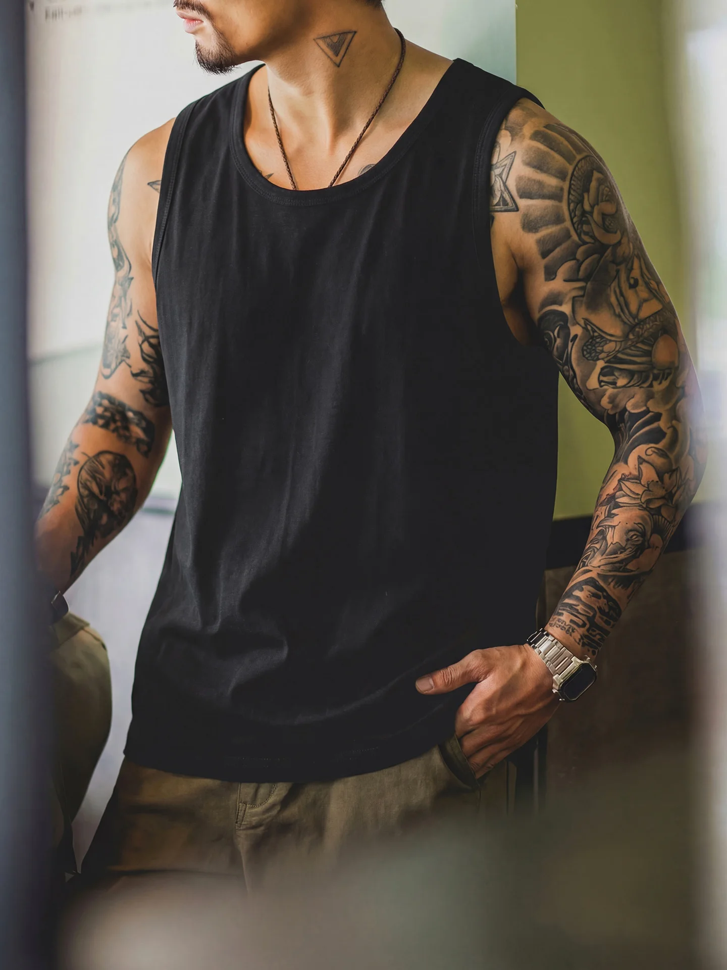 American Style Retro Unisex Cotton Sleeveless T-Shirt Breathable Loose Fit Large Size Sports Vest for Summer Outdoor Activities