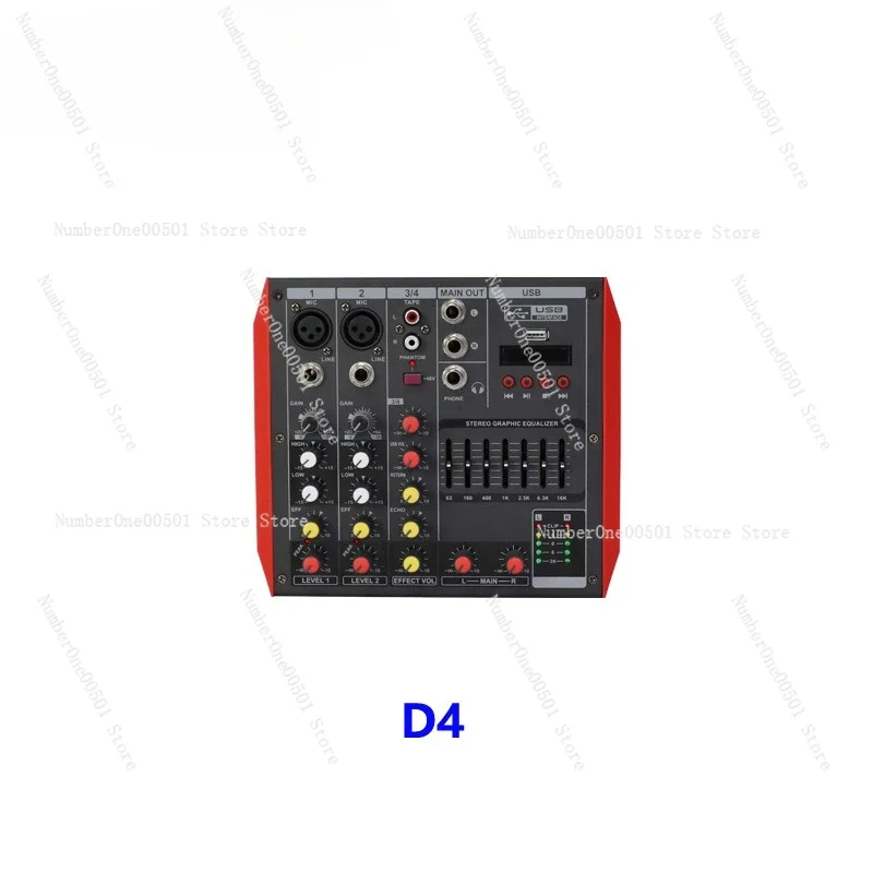 4/6/8/12/Mini Bluetooth effect mixer Pure table Small performance Stage Conference Household phantom power supply