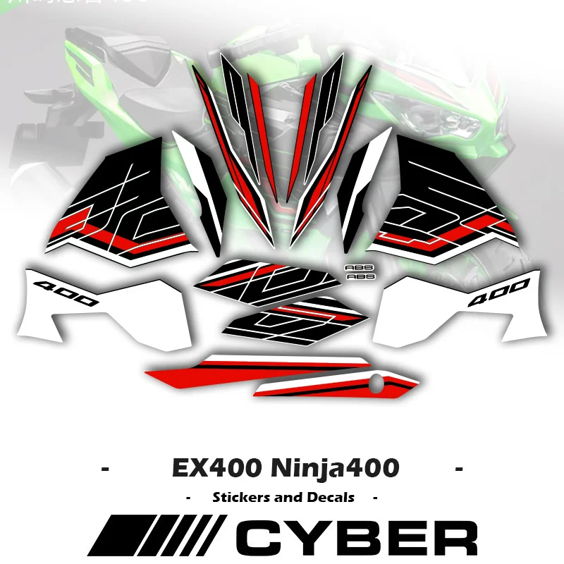 

Motorcycle Sticker Body Racing Complete Set of Fairing Shell Sticker Decals For Kawasaki Ninja400 EX400 Ninja-400