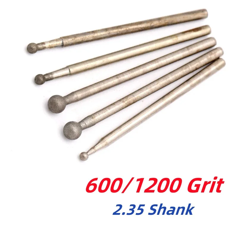 1/1.5/2/3/4mm Round Ball Grind Needle Head Cutter Spherical Burr Carving Tools Jade Carve Precision Engrave Rotary Tools