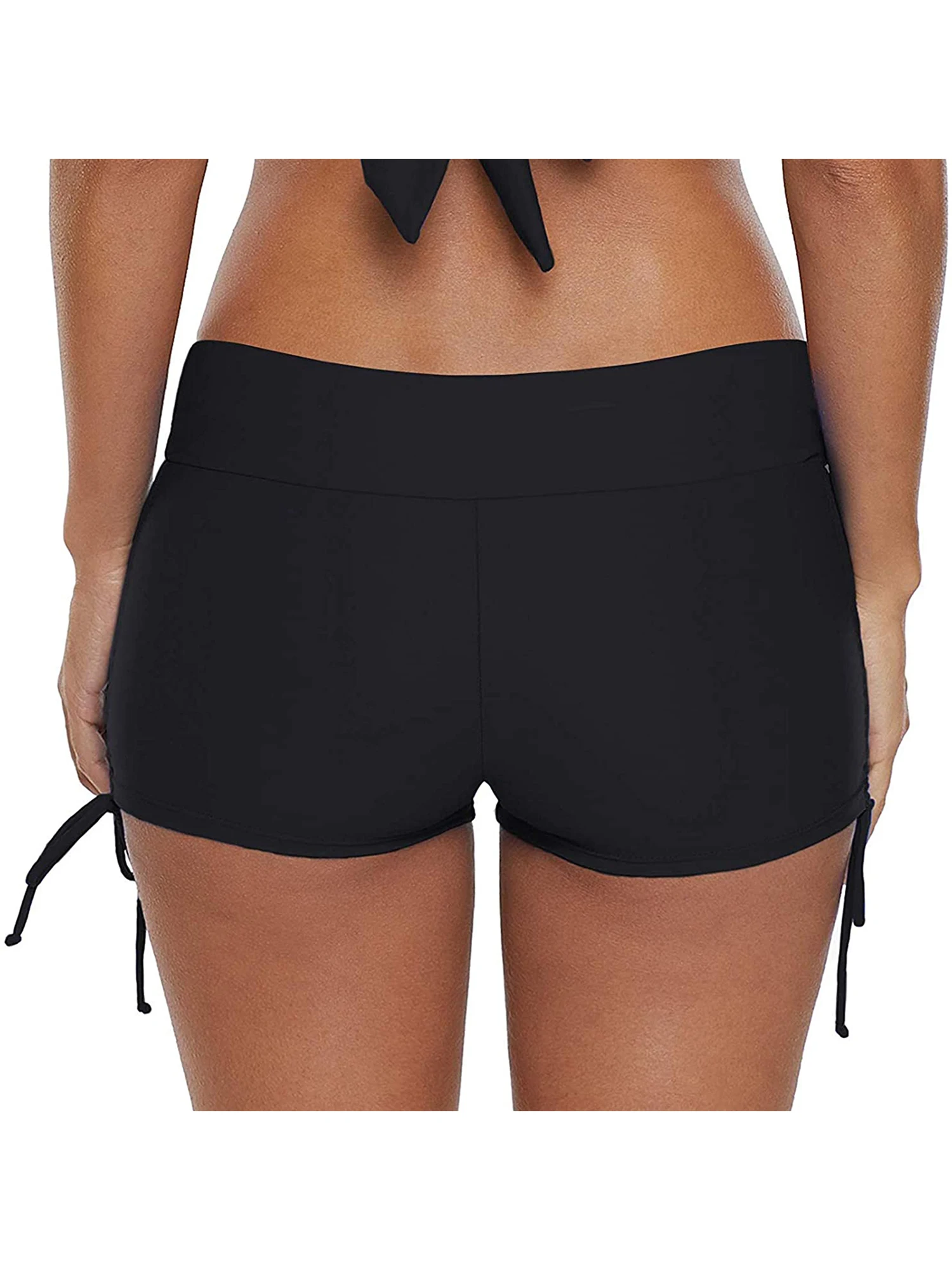 Women s Swim Shorts High Waist Sides Drawstring Stretch Sports Boyshorts Bathing Suit Tankini Bottoms with UV Protection image 6