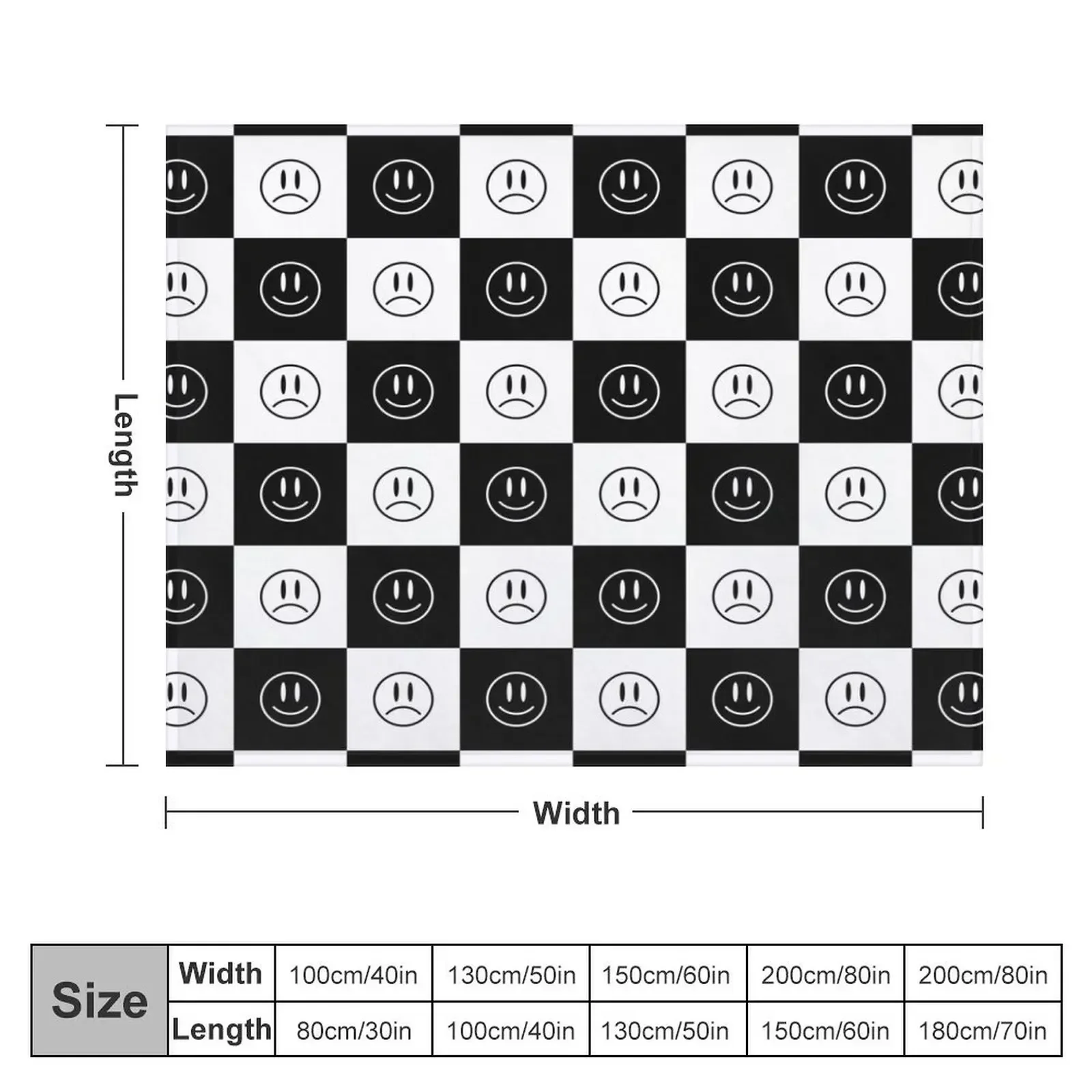 Happy & Sad Smilies Throw Blanket blankets and throws Warm Sofa Blankets