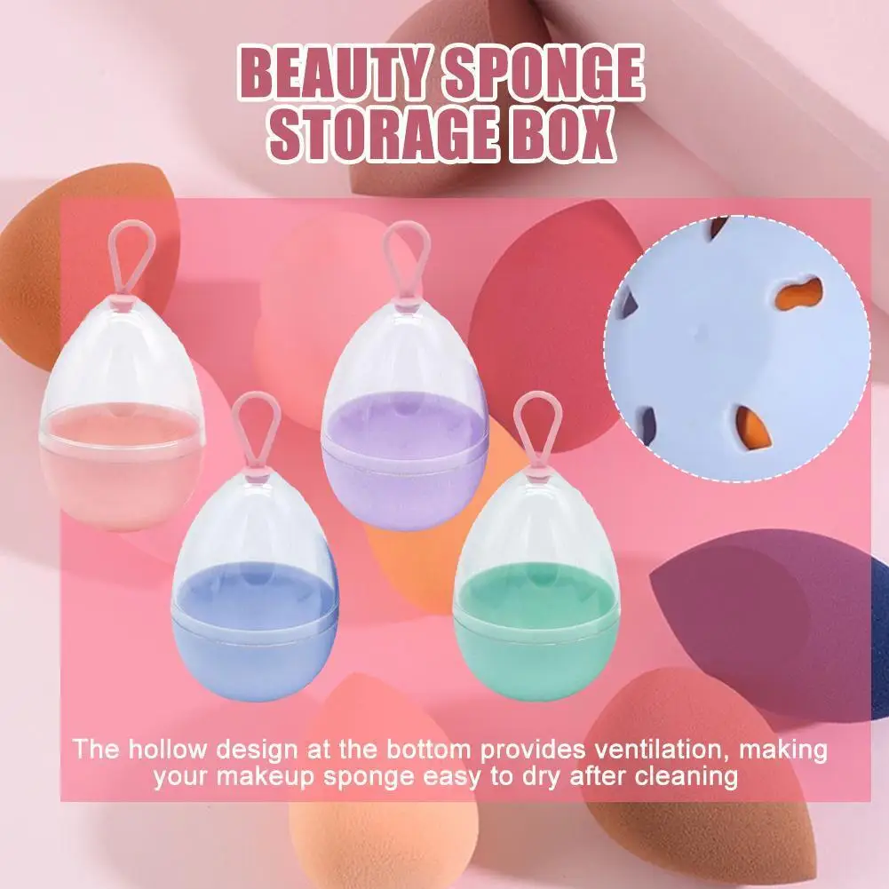 Lege Transparante Pufjes Droogdoos Beauty Spons Opbergspons Accessoires Make-Up Ei Draagbare Rek Gevormde Stand Cosmetisch C7z9