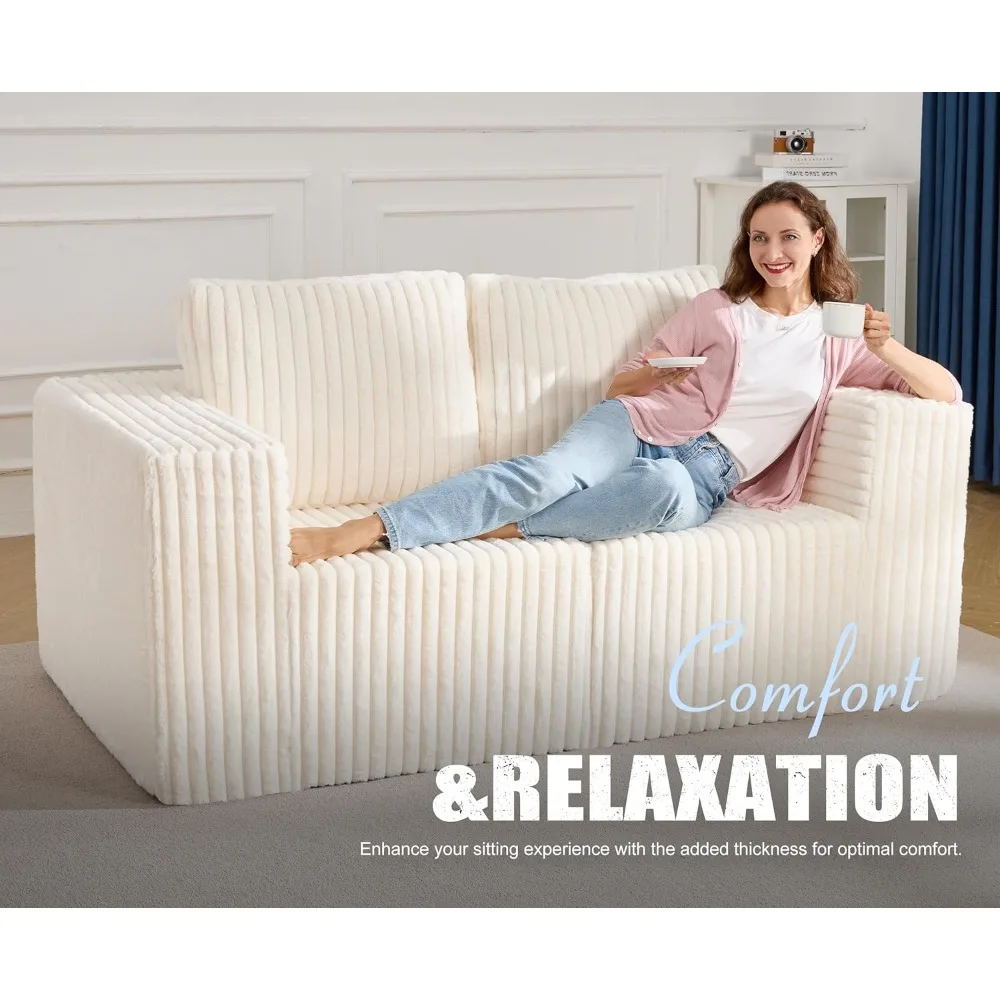 أريكة مقسمة معيارية بمقعدين، أريكة معيارية بمقعدين مع كرسي سحابة من إسفنج الذاكرة بمقعد عميق مع وسائد مقطعية كبيرة الحجم #2