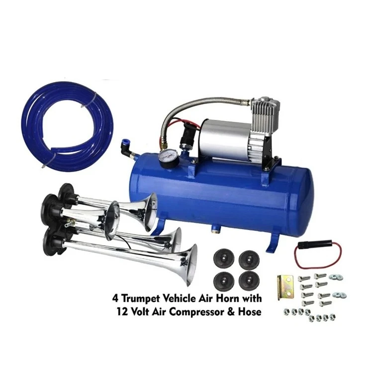 6L Air Compressor, Four-trumpet Air Horn Modification, Car Air Pump, Roof-mounted, 150psi