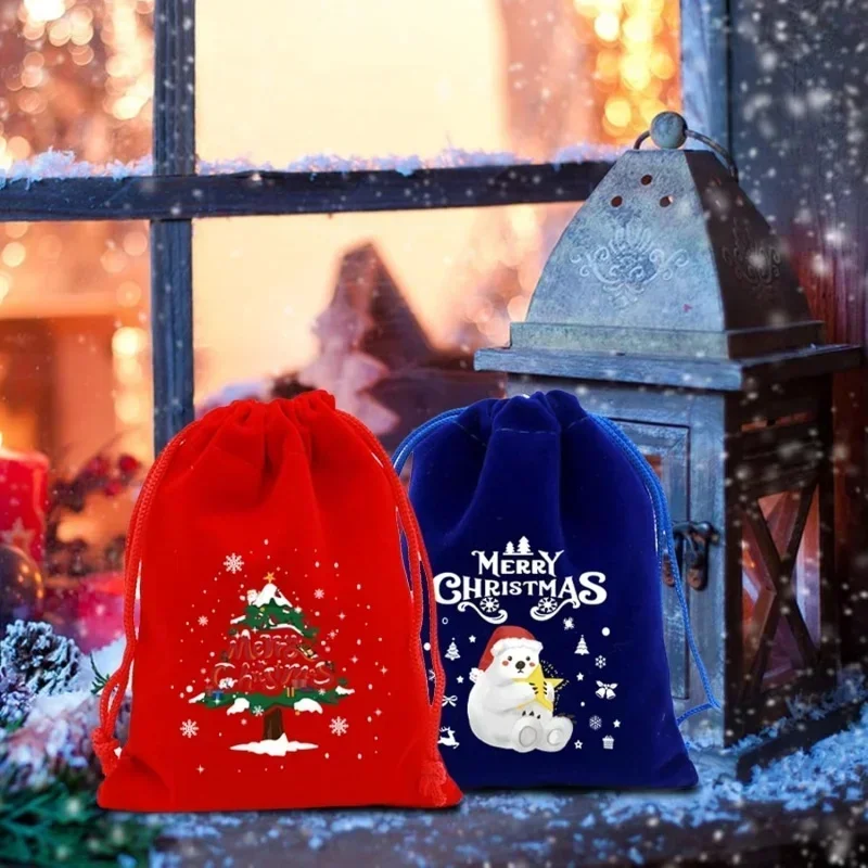 عيد الميلاد كوكي كاندي الرباط أكياس قابلة لإعادة الاستخدام هدية تخزين الحقائب عيد الميلاد عطلة حزب صالح أكياس للاحتفال ديكور
