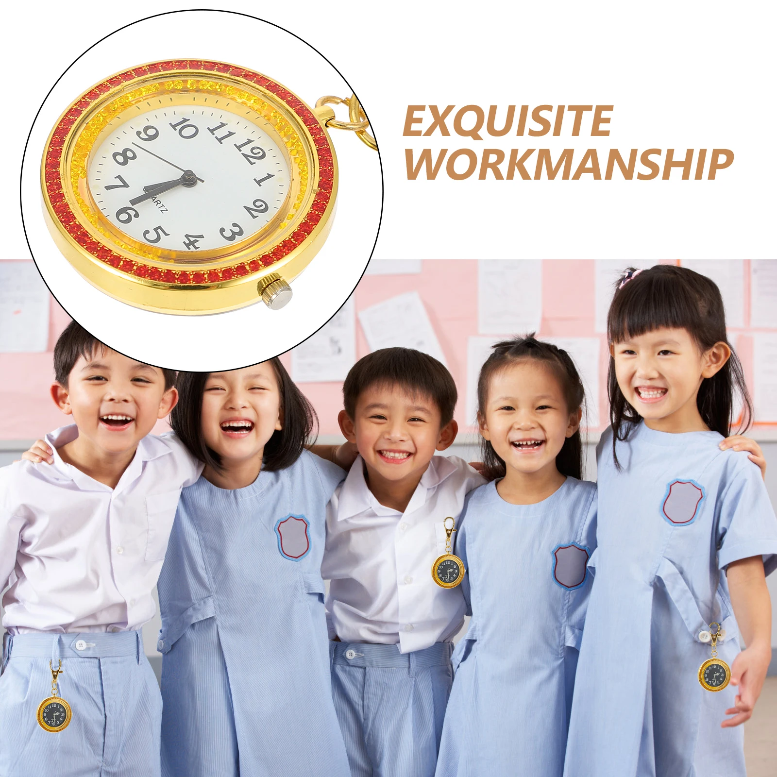1 шт., кварцевые карманные часы с большим циферблатом для детей, детские портативные часы из сплава с большими цифрами, подарок для пожилых людей, модное обучение времени