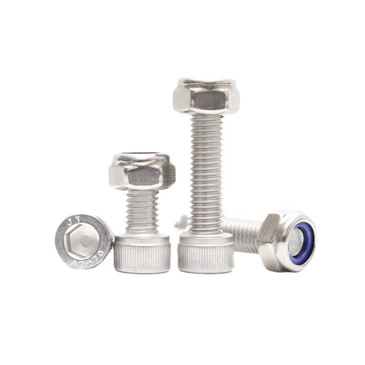 304 Stainless Steel Hexagonal Anti Loosening Screw And Nut Set/Locking Bolt Anti Slip M2.5M3M4M5