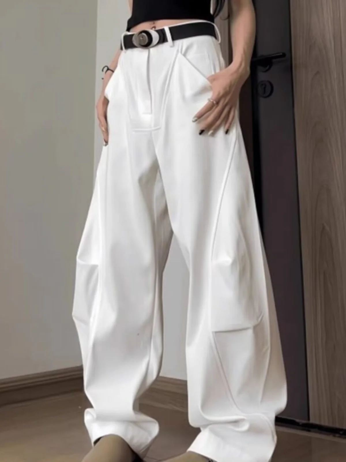 

Cleanfit American Sle Casual Pants Men's Spring Autumn Trendy Brand White Loose Straight Leg Trousers Faionable Sensation