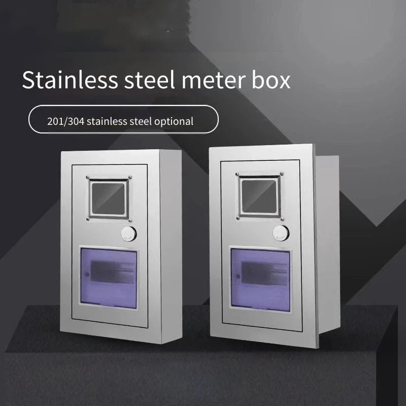 Single-Phase 304 Stainless Steel Meter Box DZ47 Guide Rail Installation Wall-Mounted Distribution Box for Single-Family Househol