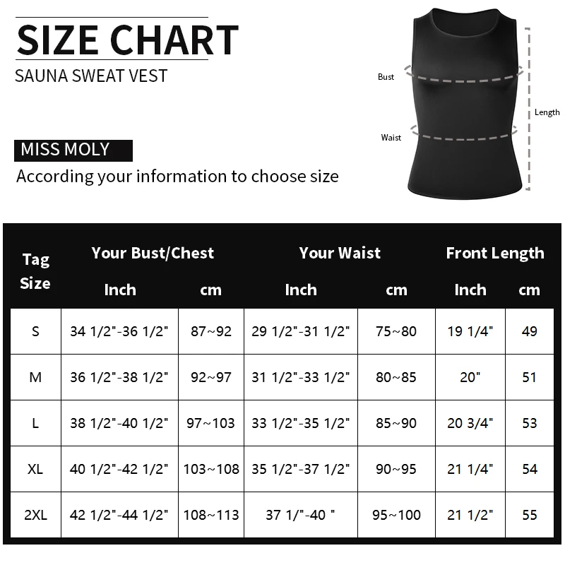 Men Waist Trainer Vest for Weight Loss Hot Neoprene Corset Body Shaper Sauna Tank Top Workout Shapers Shirt Shapers Black