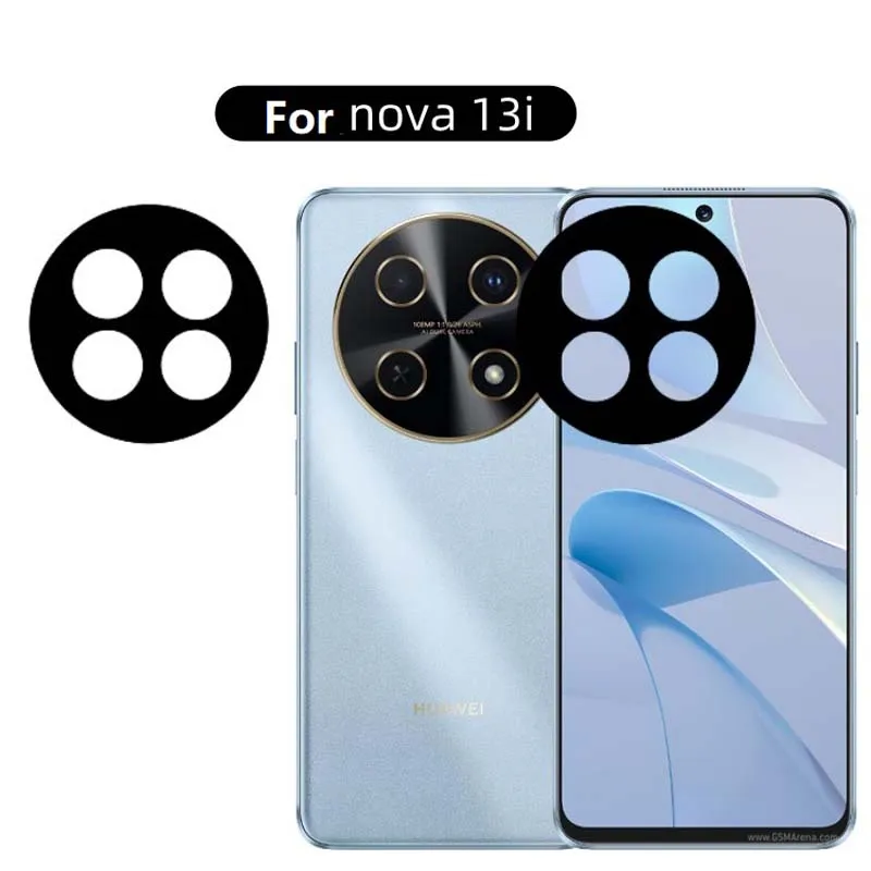 for Huawei Nova 13i Enjoy 70X Camera Lens Cover Tempered Glass Lens Film Protector Black Coverage Cap