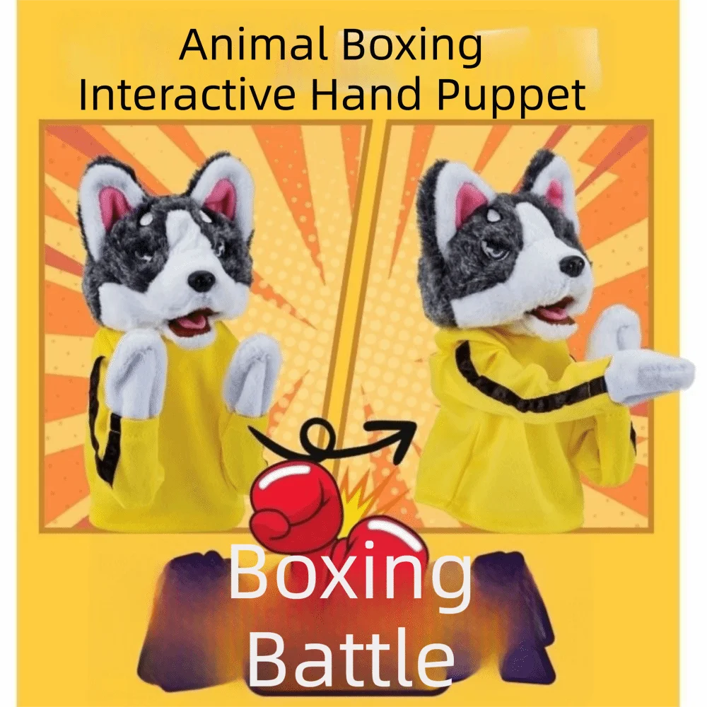 Lustige Kung Fu Husky Interaktive Puppe Spielzeug Boxer Hund Figur Plüsch Puppe Handschuh Kreative Handpuppe Spielzeug Kinder Gits