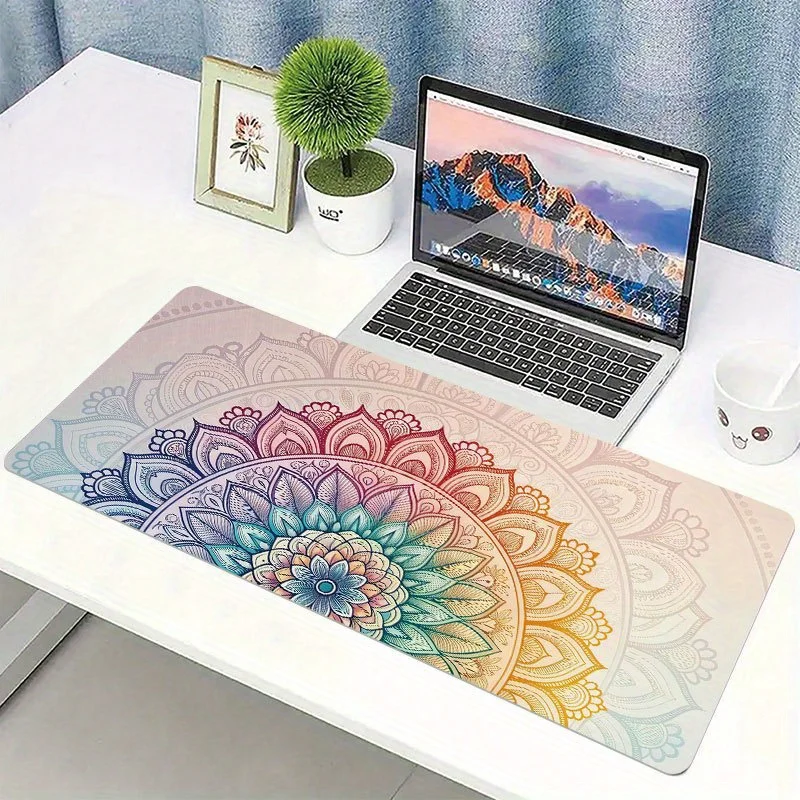 CIFBUY Large Mouse Pad Stylish Boho Floral Desk Mat, Non-Slip Gaming Pad, Premium Office Home Workstation Accessories