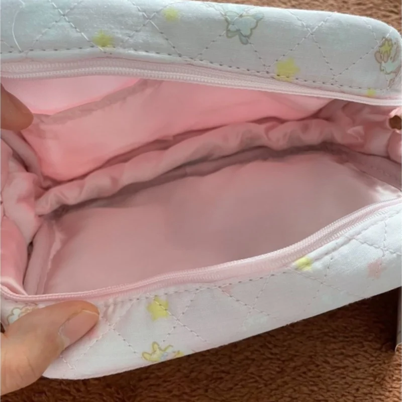 Kawaii Little Twin Stars Kiki&Lala Cute Cartoon Quilted Makeup Bag Miscellaneous Items Storage Bag Japanese Style Decor Toy Gift - view 3