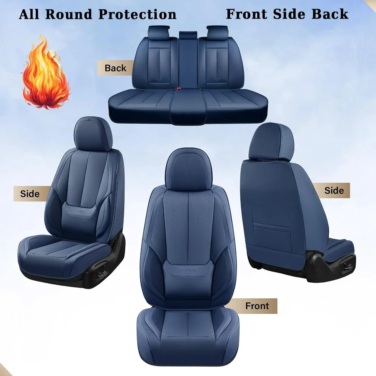

Car Seat Covers Full Set, Covers for Cars, Covers Front and Back Protector Waterproof, Leather