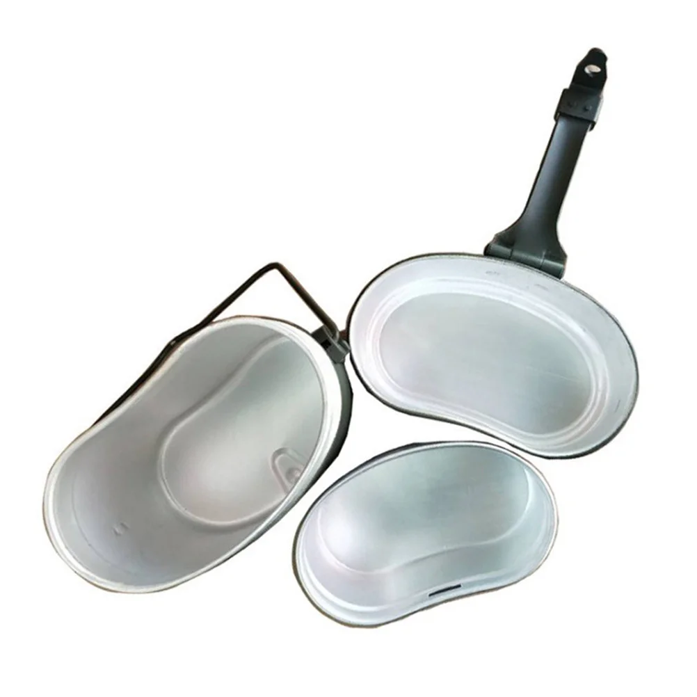 

3Pcs Camping Tin Aluminum Portable Large Capacity Lunch Box Metal Food Container Outdoor Travel Storage Holder Army Green