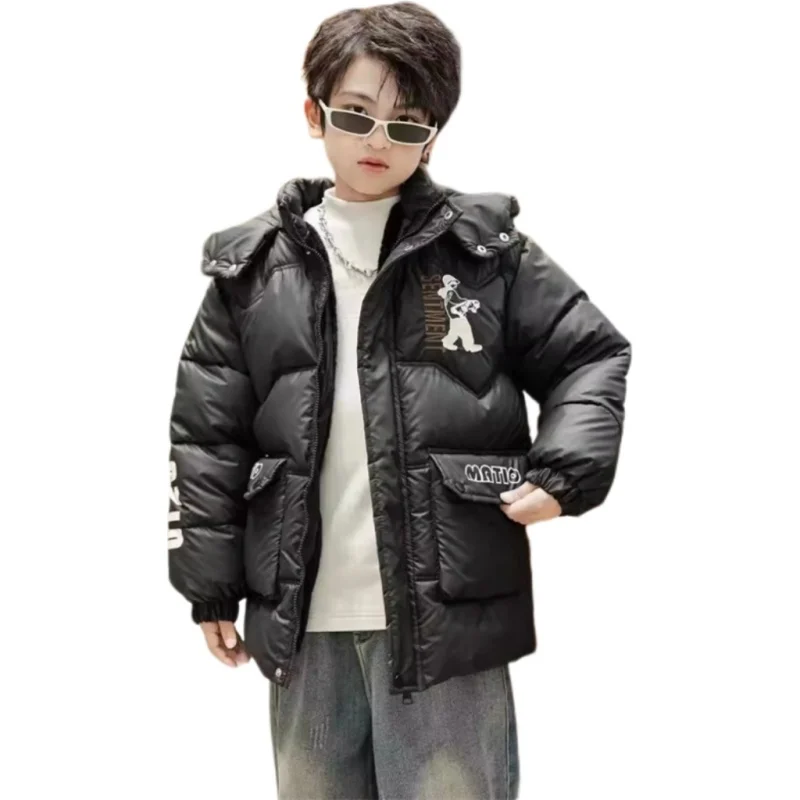 Boys Coat Cotton Jacket Windbreak Outerwear 2024 Loose Winter Autumn Thicken Warm Cotton Christmas Gift Children's Clothing