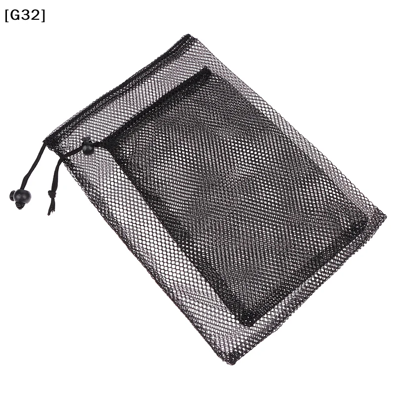 Multi Purpose Black Durable Nylon Mesh Drawstring Bag Storage Pouch Home Travel Outdoor Activity Laundry Bag Stuff Sack[G32]