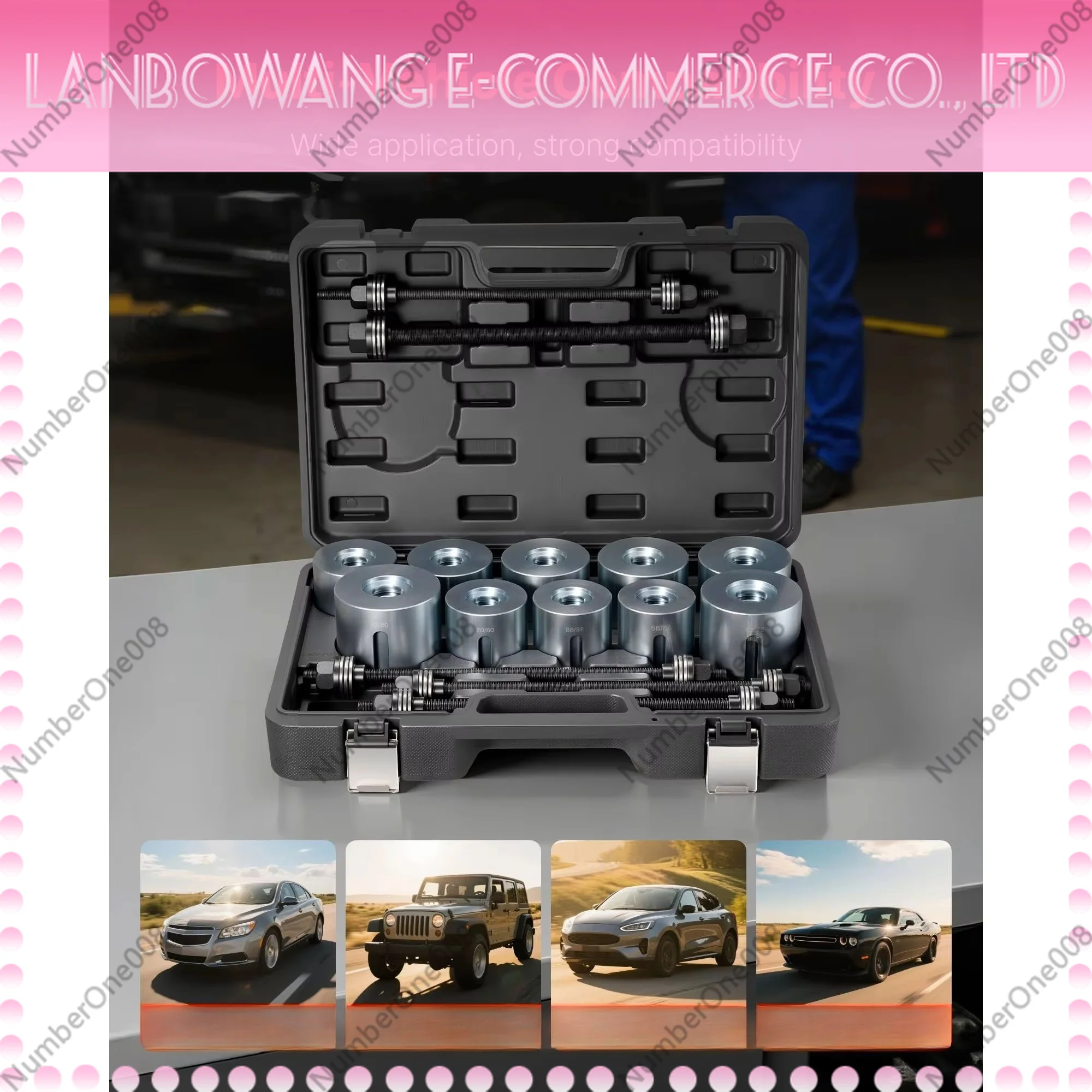 27PCS Auto Repair Tool Kit Pull Press Sleeve Steel Bushing Removal Insertion Tool Set for Car Truck