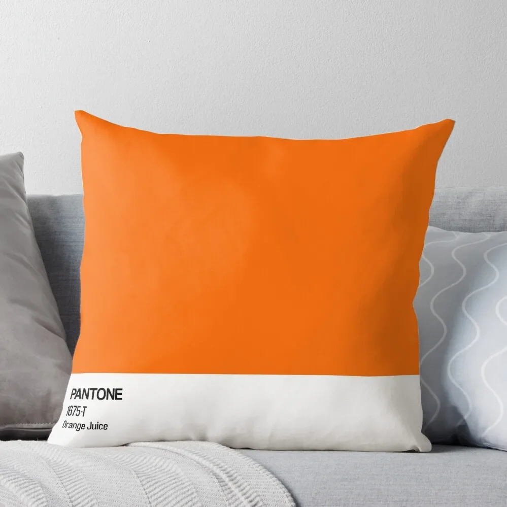 

Pantone - Orange Juice Throw Pillow Pillow Cover Room decorating items Luxury Pillow Cover