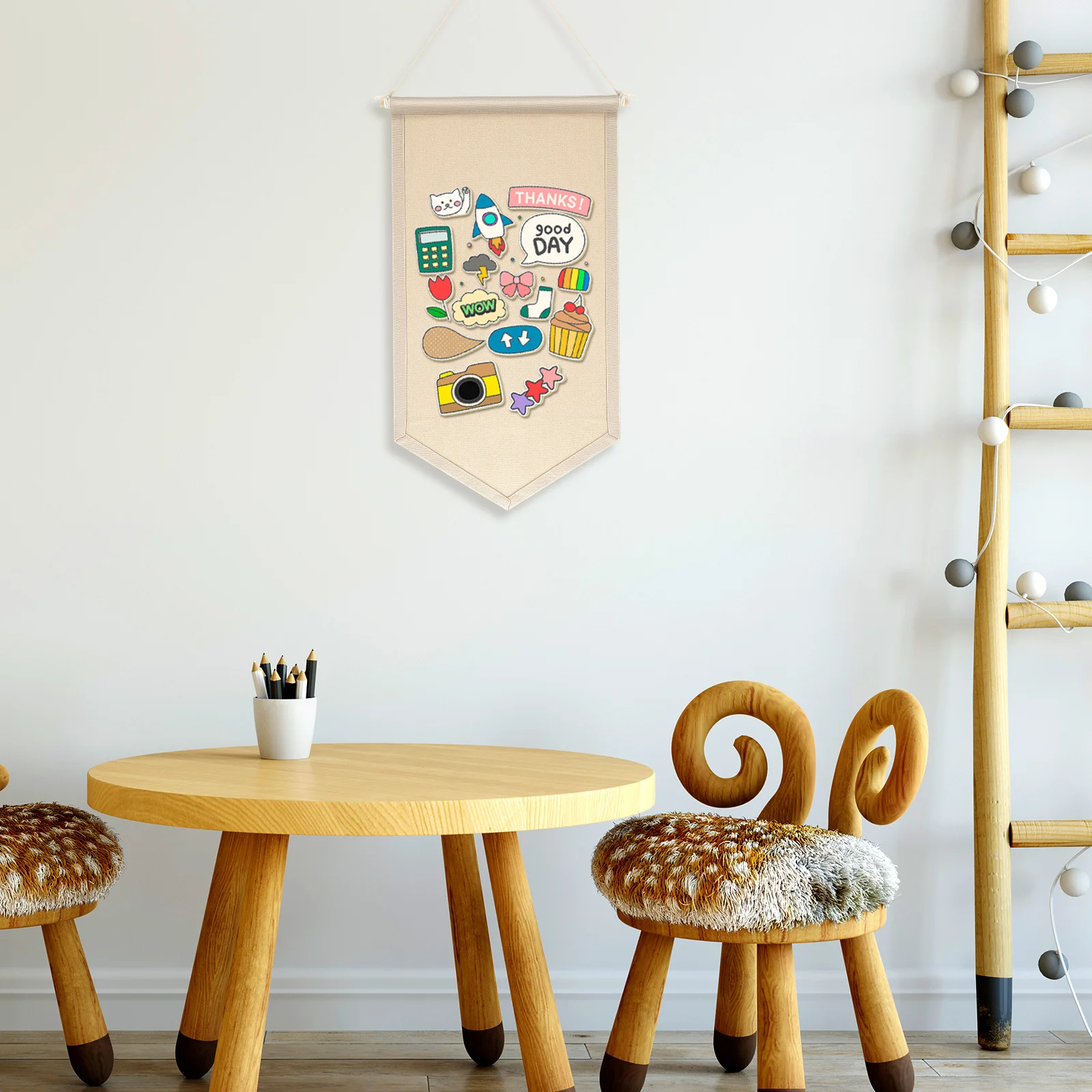 

Hanging Pin Display Banner Wall Mount Brooch Organizer Reusable Canvas Banner for Pin Collection Badge Medal Storage Decor