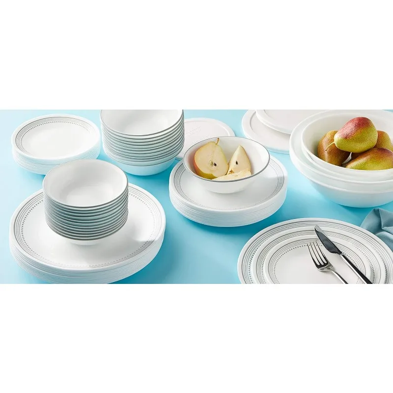 Imagem -05 - Corelle Vitrelle Dinnerware Grupo Serviço para 12 Louças Vidro de Camada Tripla e Resistente a Chips 78 Pcs