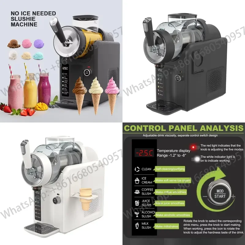 B1 185W 98oz Slushie Machine for Home with No Ice Needed, 6 Preset Programs, Self-Cleaning Function, Quiet Operation