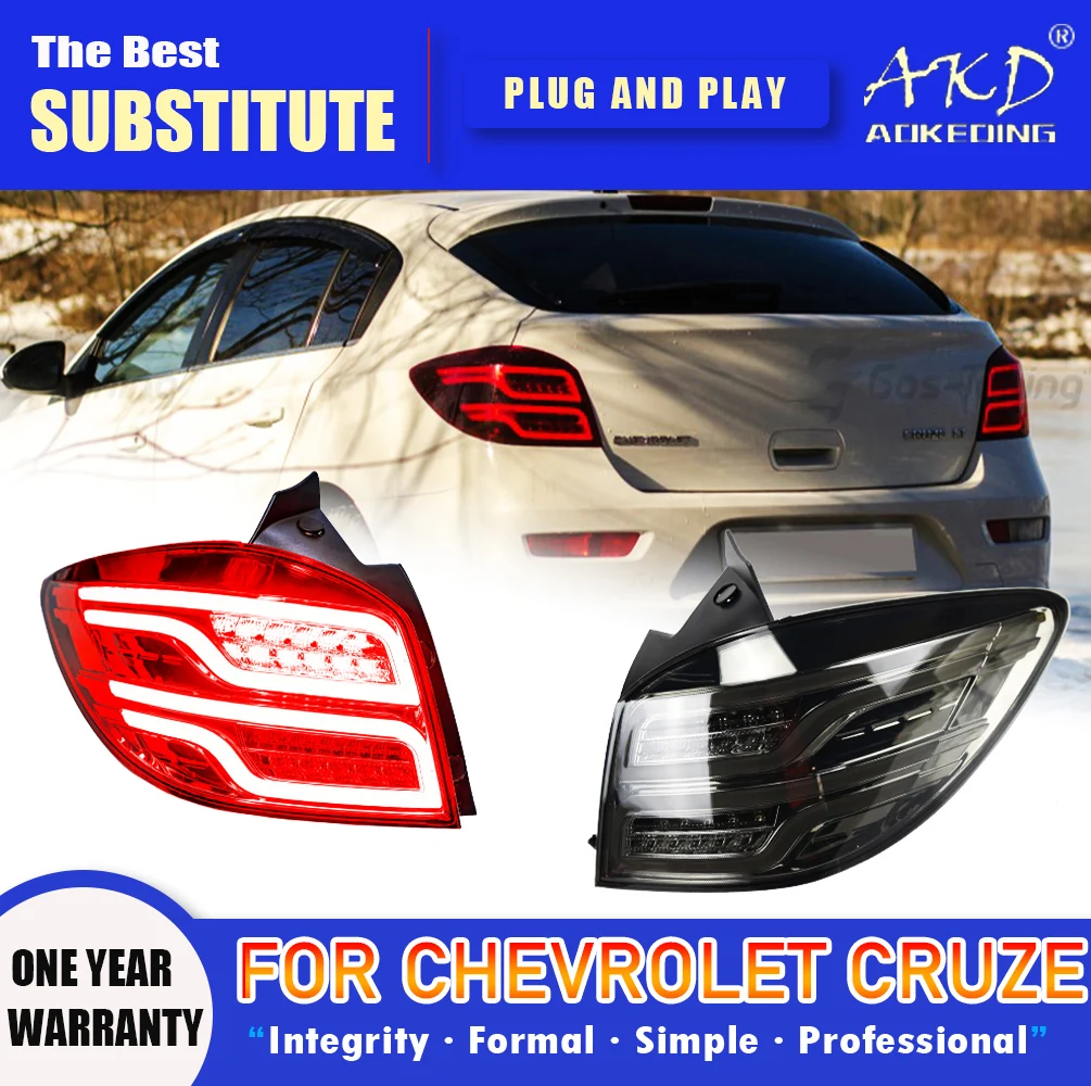 AKD Tail Lamp for Chevrolet Cruze Hatchback LED Tail Light 2009-2014 Cruze Rear Fog Brake Turn Signal Automotive Accessories