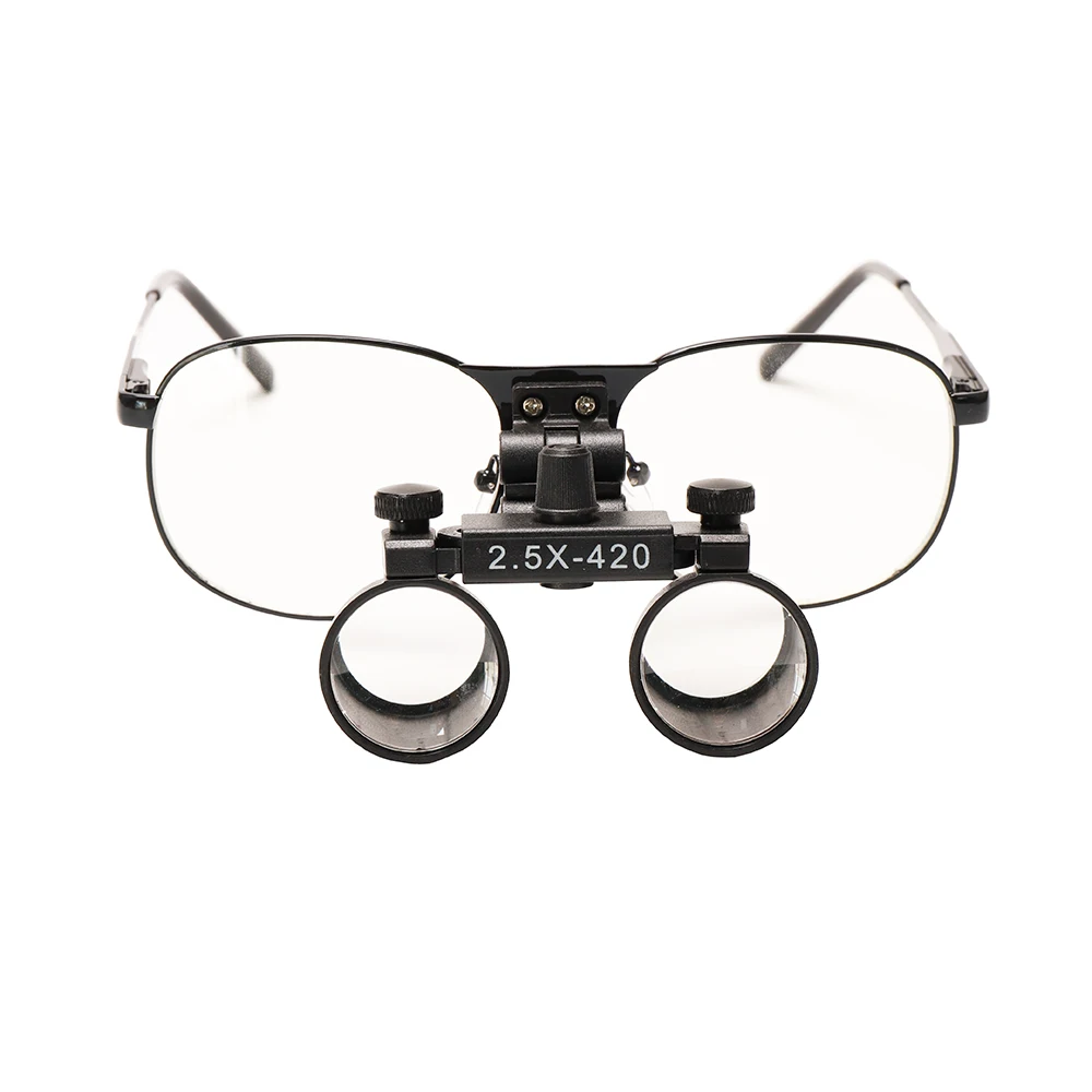 Binocular Magnifying Glass 2.5X Metal Frame Dental Loupe Surgical Magnifiers Dentistry Glasses PD Adjustable