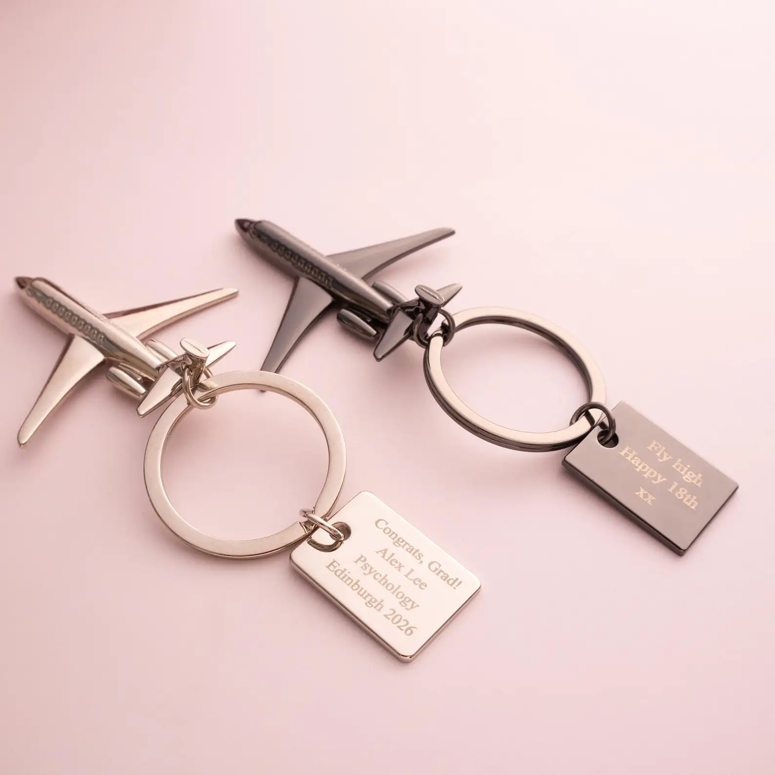 Custom Engraved Airplane Keychain: Personalised Travel Gifts, Farewell Keepsake, New Beginnings Gift
