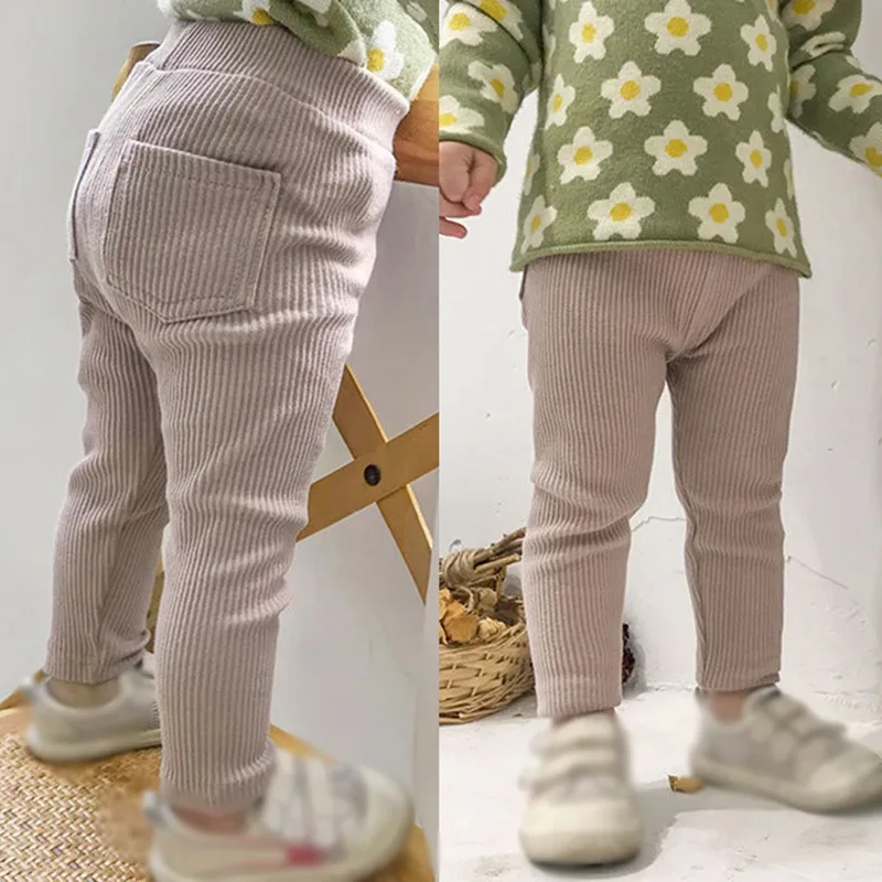 0-6T Spring Autumn Kids Pants Toddler Girls Leggings Fashion Candy Color Pants Rib Cotton Girls Trousers Baby Girls Leggings