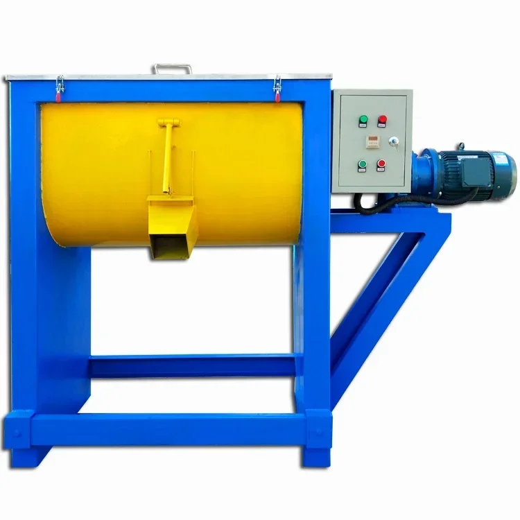 Horizontal Ribbon Mixer Dry Sand Mortar Soil Powder Mixing Machine Chemical Stainless Steel Electric Heating Ribbon Blender