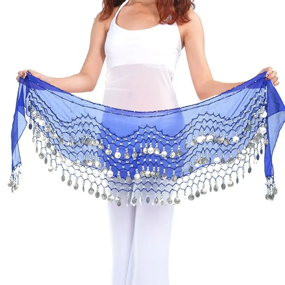 Women Sexy Belly Dance Hip Scarf Wrap Belt Dancer Skirt Female Show Costumes Sequins Tassels Thailand/India/Arab Dancer Skirt