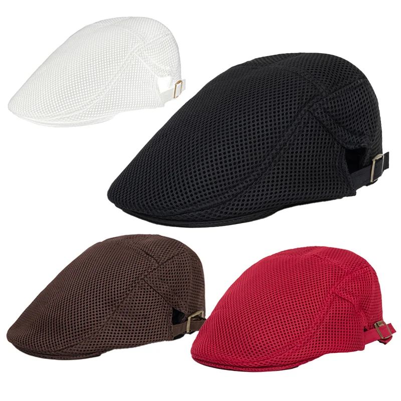 2/1pcs Beret Fully Breathable Mesh Catering Cook Hat Kitchen Work Cap for Food Service Restaurant Café Baking Household Cooking