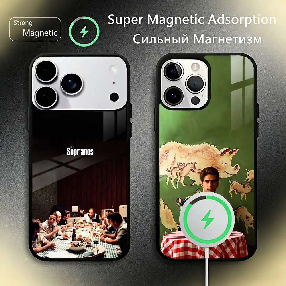 

The S-Sopranos TV Phone Case For IPhone17 16 15 14 13 12 11 Plus Pro Max Plus Wireless Charger Cover Funda
