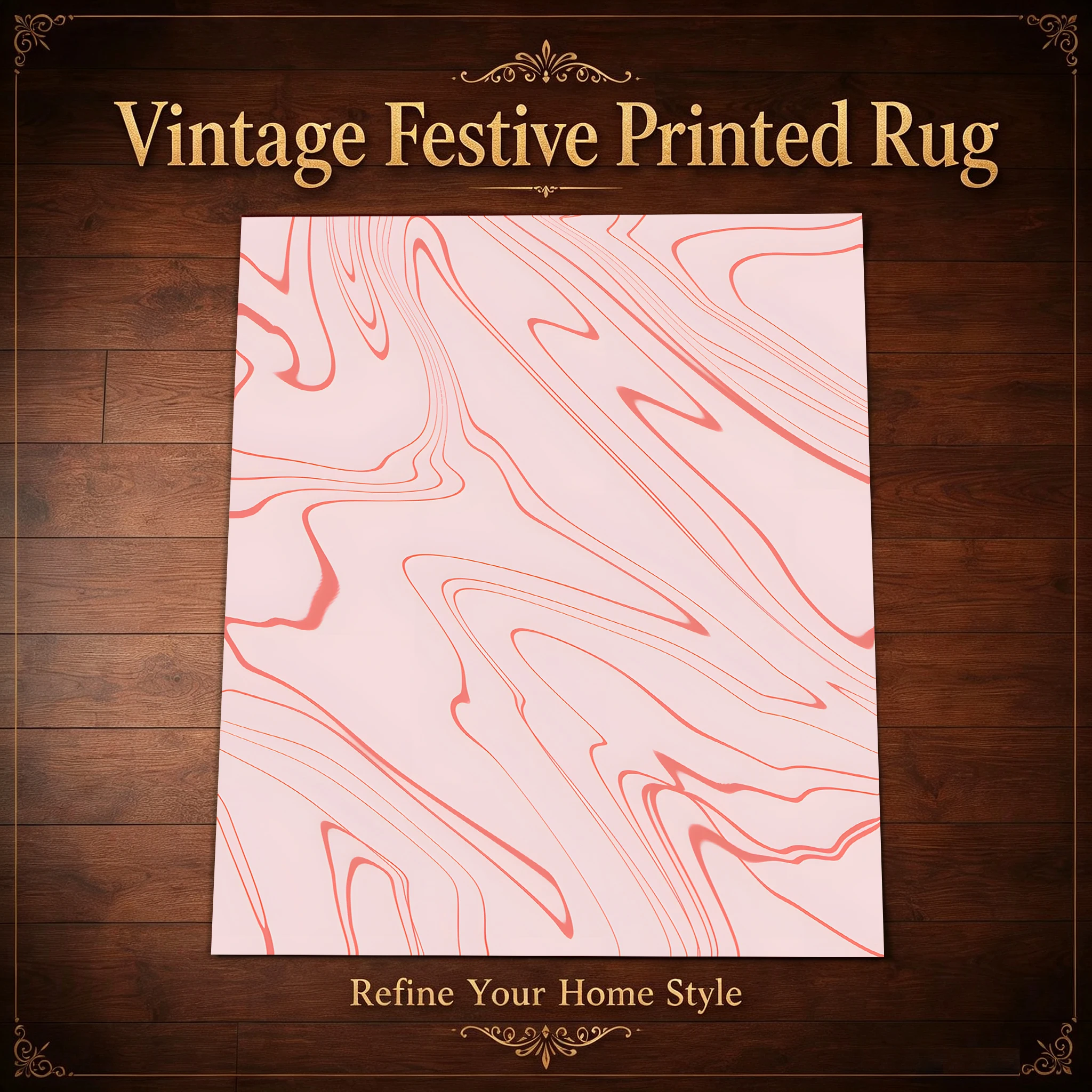 2D Large Carpet Soft Pink Flowing Wave Texture Simple Style for Living Room Bedroom