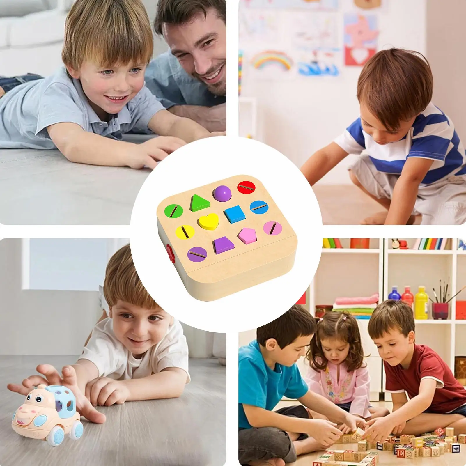 Blocchi di costruzione della forma di riconoscimento del colore del bambino precoce per neonati Giocattoli educativi per bambini Formazione interattiva genitore-figlio