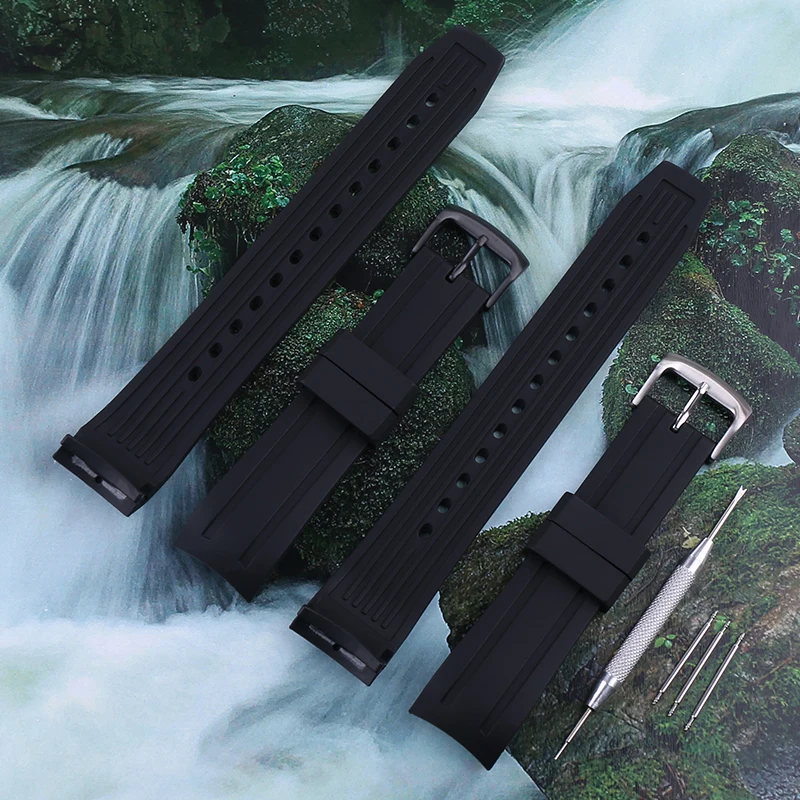 

22mm Men's Black Soft Silicone Rubber Watch Band Strap for Citizen E168 B740 BJ2110 BN0085 Sport Waterproof Wristband