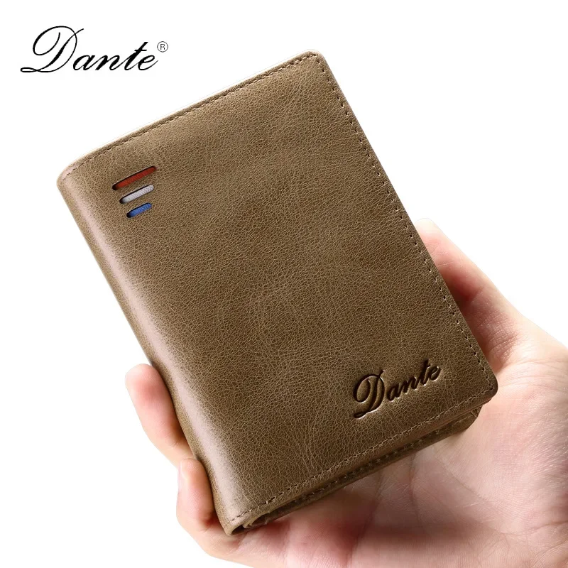 Men's wallet 100% genuine leather short RFID anti-theft brush zero wallet zipper wallet multifunctional large capacity card bag