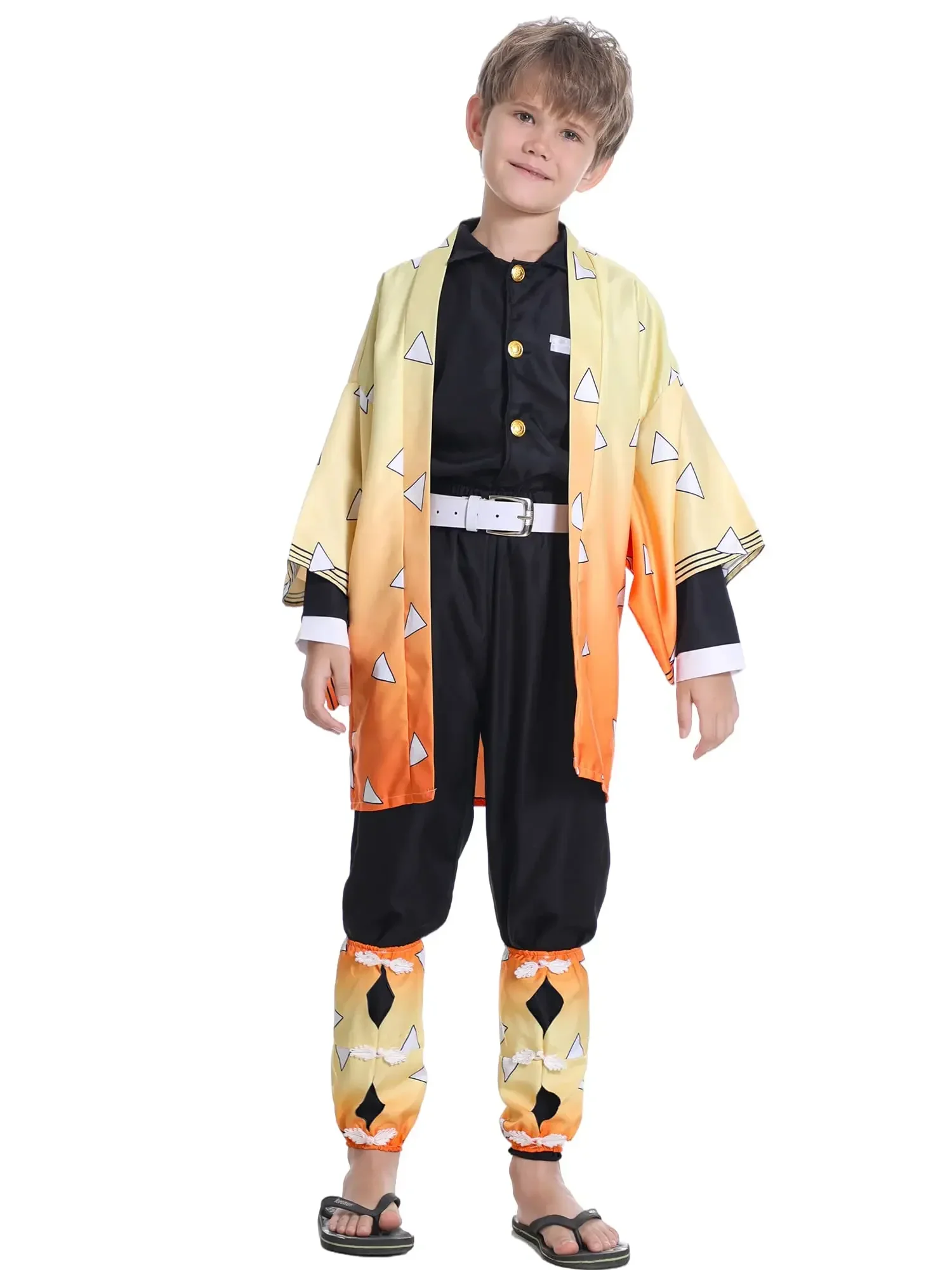 귀멸의 칼날 아가츠마 젠이츠 코스프레 의상, 키티츠노 야이바 젠이츠 애니메이션, 할로윈 스타일 가발