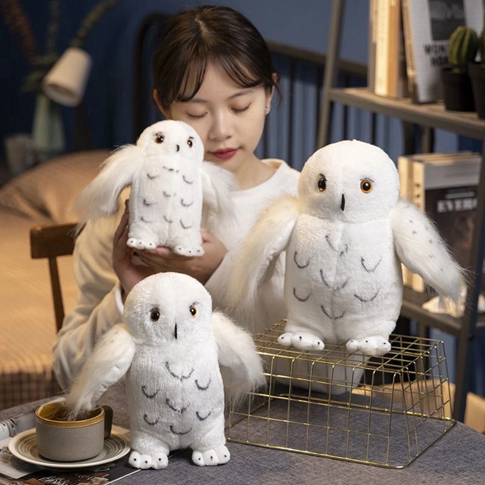 25cm Cute New Owl Snow White White Big Eyes Stuffed Nocturnal Animal Home Decoration Birthday Gift Plush Toy Sleep Pillow Doll