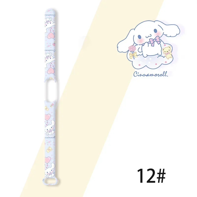 Sanrio Cinnamoroll Watch Strap for Xiaomi Mi Band 7 6 5 4 3 Wristband Cartoon Anime Silicone Bracelet Wrist Straps Accessories