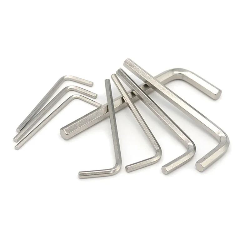 Llave Allen de pulgadas en forma de L, llave hexagonal de cabeza plana niquelada 1/16 5/64 3/32 1/8 5/32 3/16 7/32 1/4 5/16 3/8 1/2 9/16 herramienta de reparación